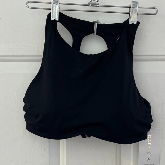 Athleta Woman's Black High-Neck Underwire Bikini Swim Beach Top Sz 34B-C - Picture 3 of 12